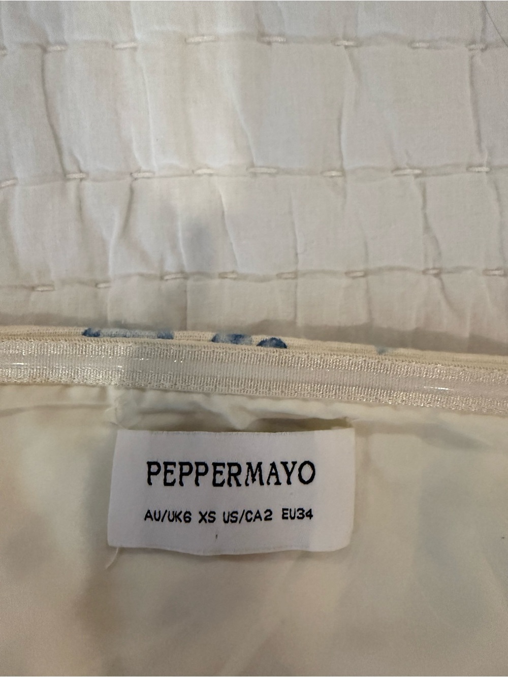 Peppermayo Cream Dress with Blue Accent - Picture 3 of 3